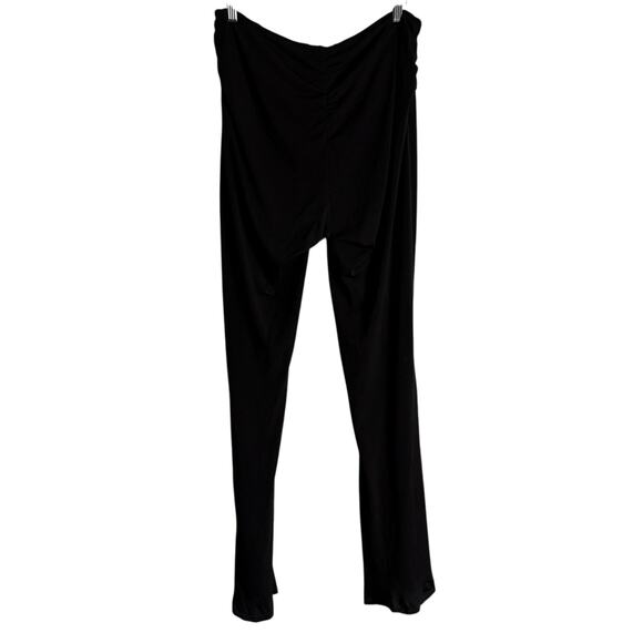I.AM.GIA Black Ruched Waist High Rise Flare Straight Leg Legging Pants Size XL - Picture 8 of 9